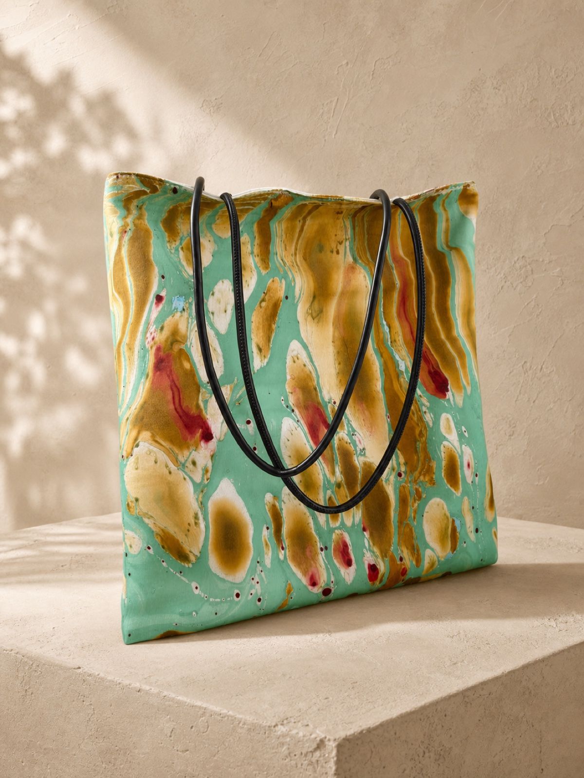 Amber Lagoon one-of-one velvet floating-lacquer shoulder bag
